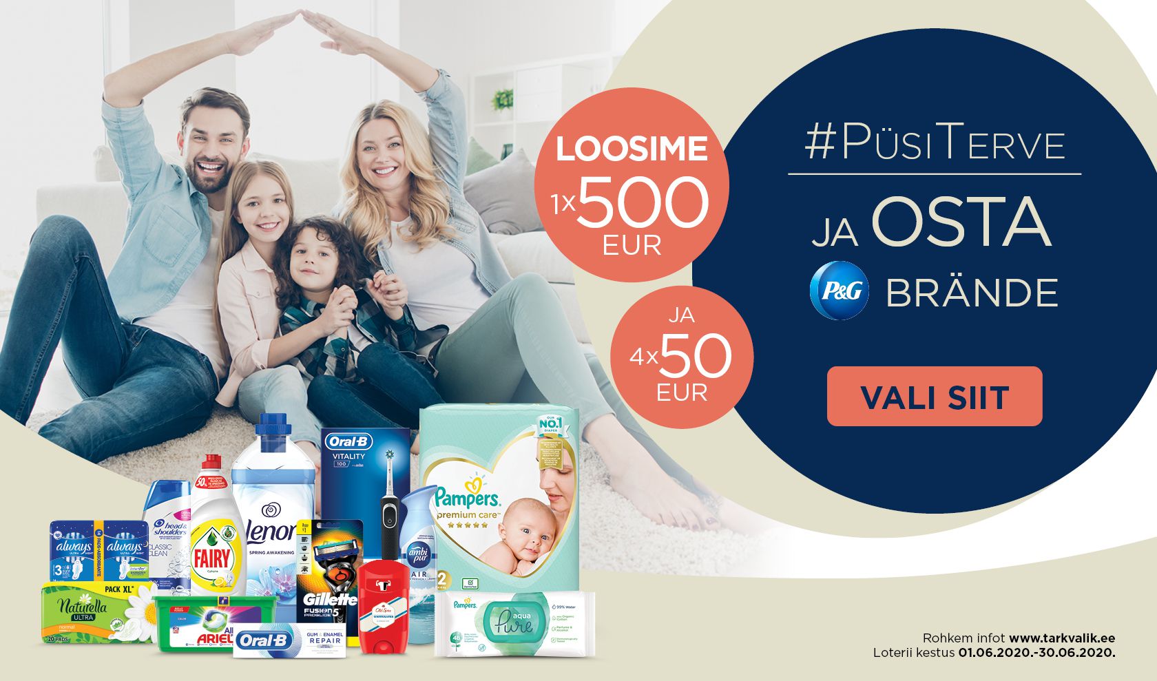 Osta Barborast P&G brändide tooteid ja võid võita 1x500! ja 4x50€!