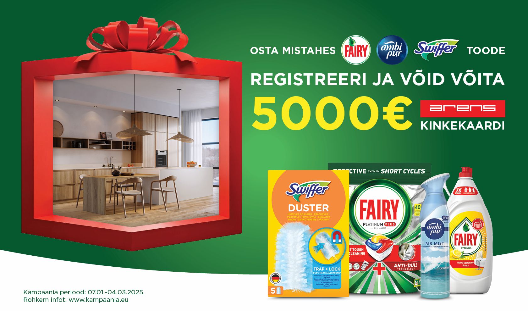 Kodu puhtaks Fairy, Swiffer ja Ambi Pur toodetega! 