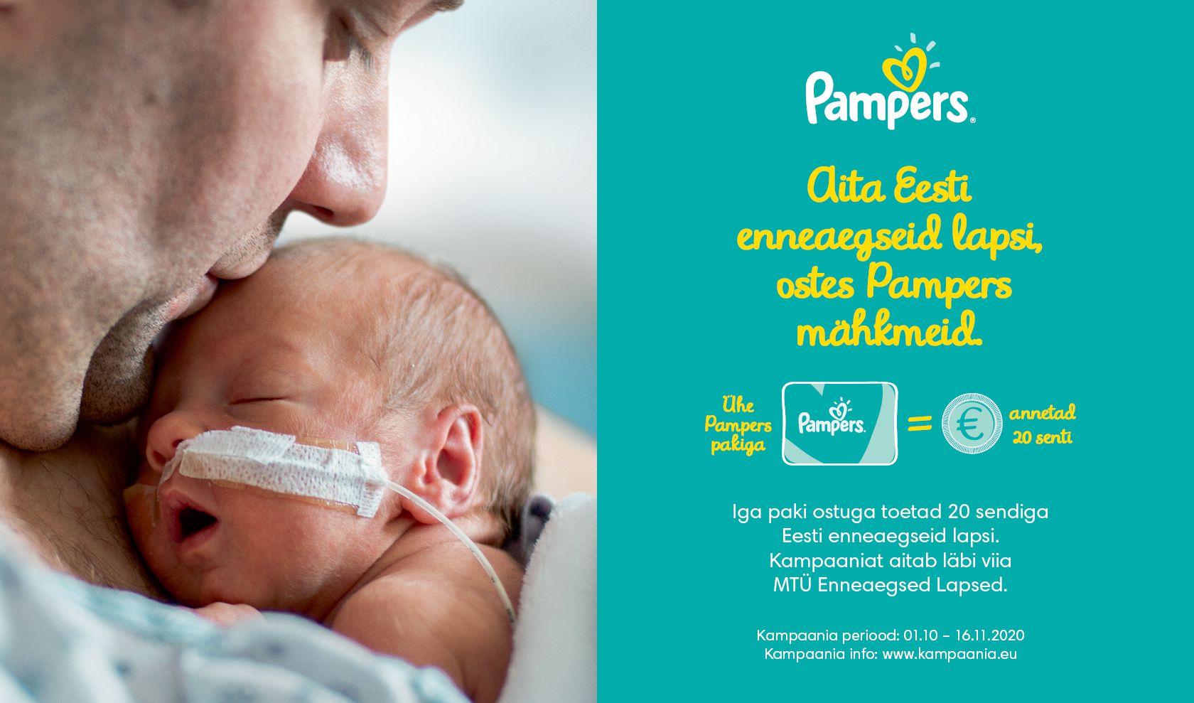 Aita Eesti enneaegseid lapsi, ostes Pampers mähkmeid!